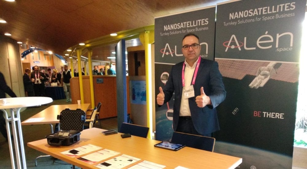 Alén Space's booth at the ESA CubeSat Industry Days
