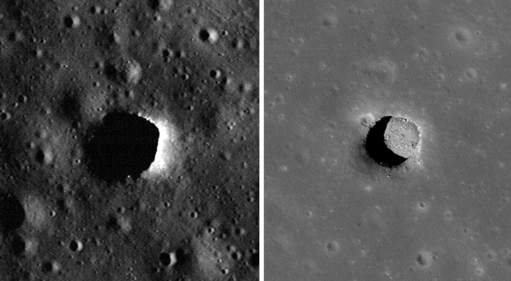 Marius Hills pit imaged by NASA’s Lunar Reconnaissance Orbiter